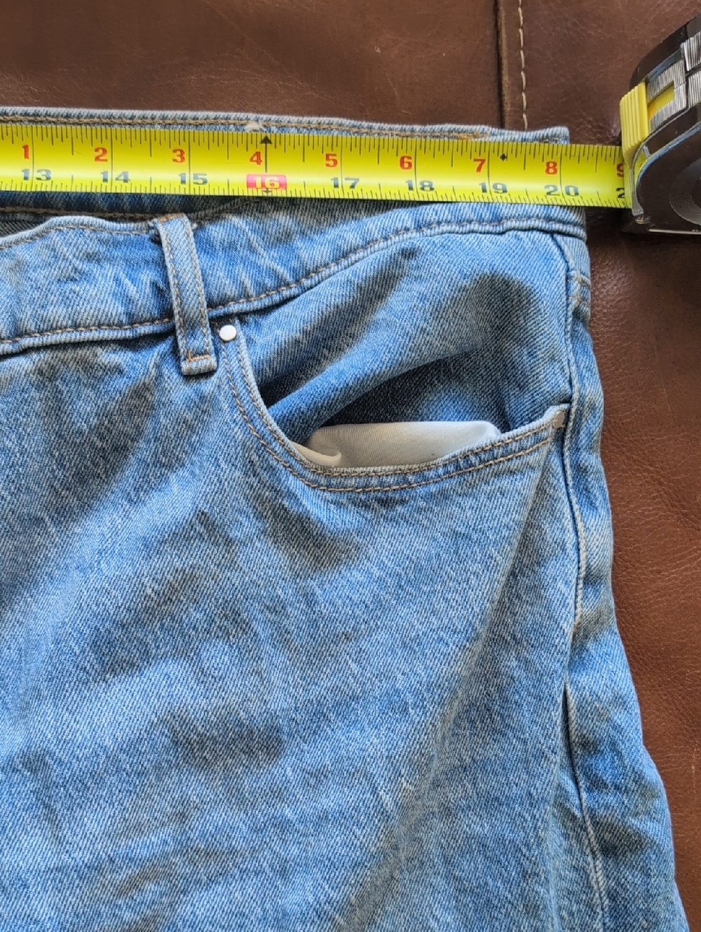 Ann Taylor Light Blue Nude Rise Straight-Leg Jeans 18 - Picture 5 of 7